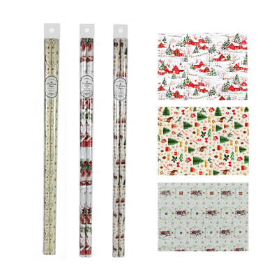 SET 2 ROLLOS PAPEL NAVIDAD 70X100CM - Navidad por mayor1
