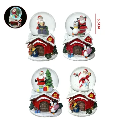 BOLA DE CRISTAL 6.5CM CON LUZ LED CASA GALLETA1