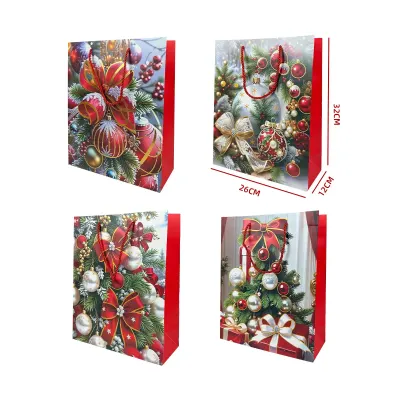 )BOLSA DE REGALO NAVIDAD MEDIANA ARBOL 26*32*12CM1