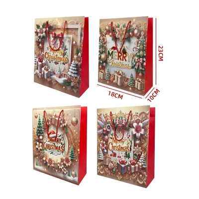 BOLSA DE REGALO NAVIDAD CHICA MERRY CHRISTMAS 3D 18*23*10CM1