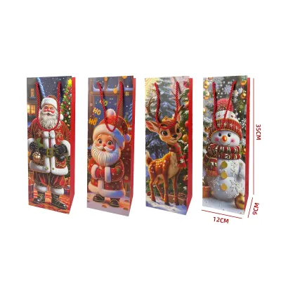 BOLSA DE REGALO NAVIDAD PARA BOTELLAS 12*35*9CM3