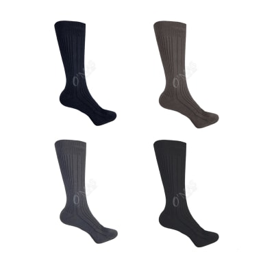 CALCETIENES DE HOMBRE CORTE MEDIO ACANALADO COLOR LISO | 12 UNID1