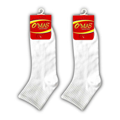 CALCETINES ESCOLAR CORTO BLANCO UNISEX JUVENIL | 12 UNID1