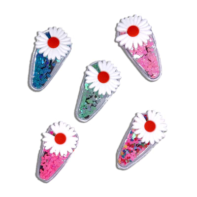 SET DE PINCHES PARA NIÑA FLOR  GIRASOL BLANCO1