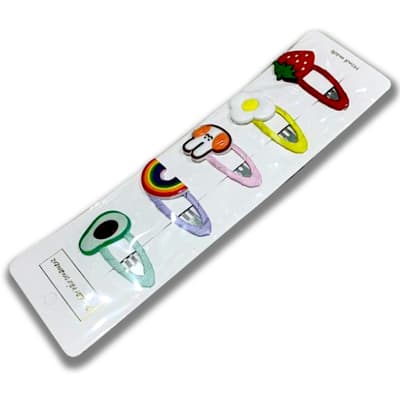 SET DE PINCHES PARA NIÑA DISEÑO FIGURAS FRUTAS MASCOTAS ETC1