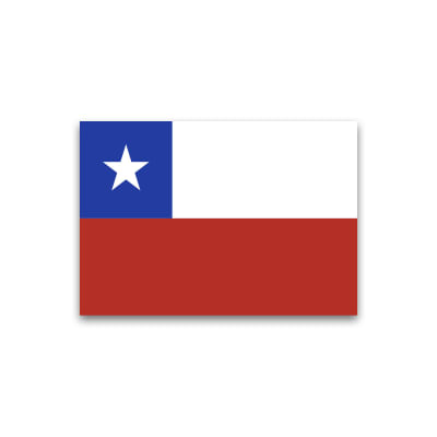 STICKER BANDERA CHILENA 4X6CM | 12 UNID1
