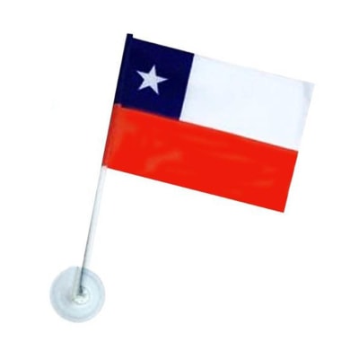 BANDERA DE CHILE CON CHUPON 20X28CM | 12 UNID1