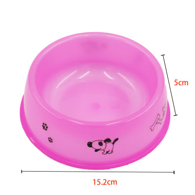 PLATO DE COMIDA PARA MASCOTA PLASTICO 15.2X5CM | 12 UNID1