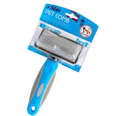 CEPILLO PARA MASCOTA METAL / PLASTICO  17X9CM | 12 UNID1