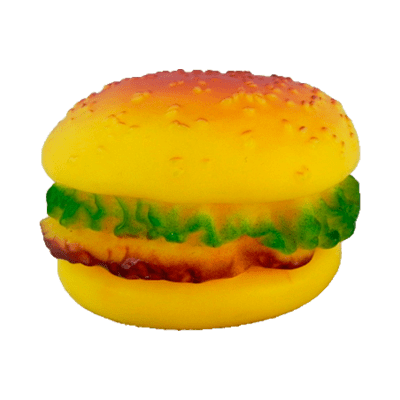 JUGUETE PARA MASCOTA HAMBURGUESA GOMA 16CM | 12 UNID1