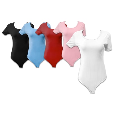 BODY DE MUJER CON MANGA CORTAS COLOR LISO CUELLO U| 12 UNID1
