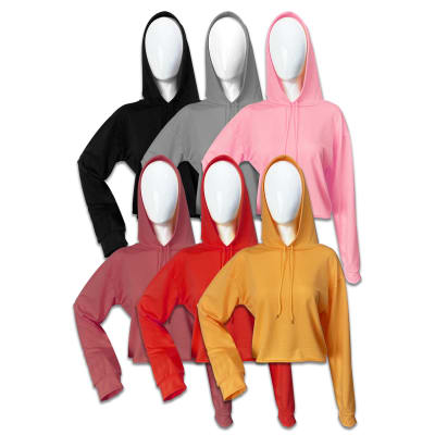 POLERON DE MUJER COLOR LISO CON CAPUCHA  | 12 UNID1