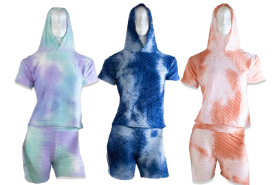POLERON DE MUJER CON PANTALON CORTO COLOR TYE DIE1