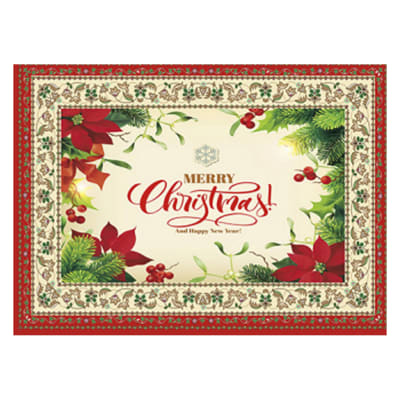 MANTEL NAVIDAD MERRY CHRISTMAS FLORES POLIESTER 137X200CM1