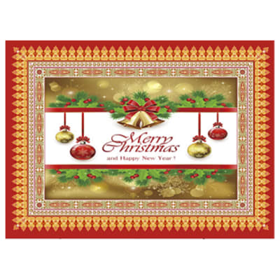 MANTEL NAVIDAD MERRY CHRISTMAS DORADO POLIESTER 137X180CM1