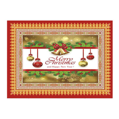 MANTEL NAVIDAD MERRY CHRISTMAS DORADO POLIESTER 137X240CM 1
