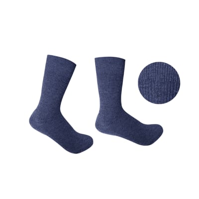 CALCETINES ESCOLAR CORTO COLOR AZUL ACRILICO TALLA 11-12 | 12 UNID1