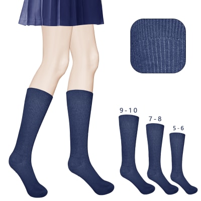 CALCETINES ESCOLAR LARGA AZUL BAMBÚ TALLA 7-81