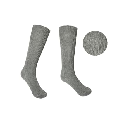 CALCETINES ESCOLAR LARGA GRIS ALGODON TALLA 09-10 | 12 UNID1