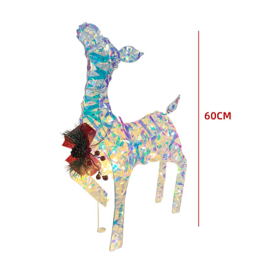 DECORACION NAVIDAD RENO CON LUCES LAZO LED 60CM1