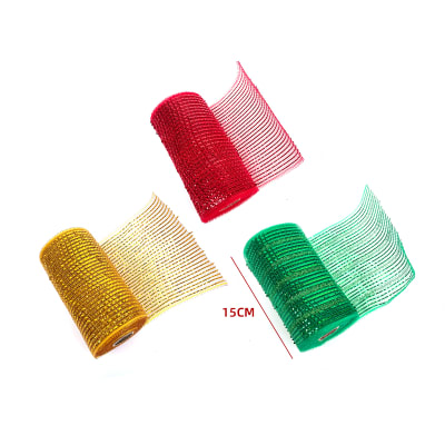 ROLLO DE MALLA CINTA DE NAVIDAD 15CM*9.1M1
