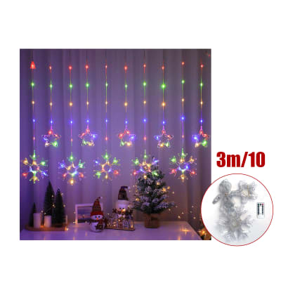 CORTINA DE 10 ESTRELLAS Y COPOS USB Y CONTROL REMOTO 3M1