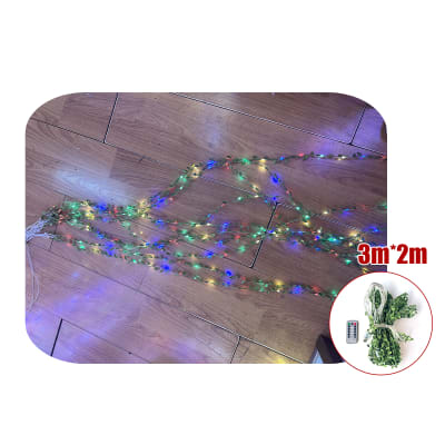 CORTINA DE HOJAS 200 LUCES COLORES USB Y CONTROL REMOTO 3X2M1