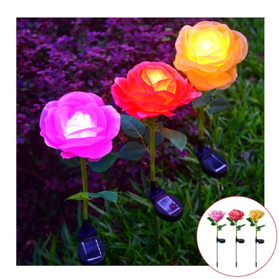 LAMPARA SOLAR 3 ROSAS 80CM1