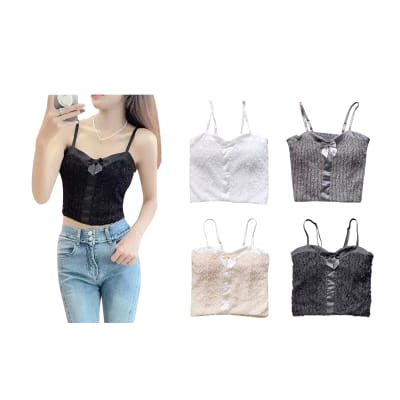 POLERA PABILO APLICACION PERLA CORTA MUJER T.U1