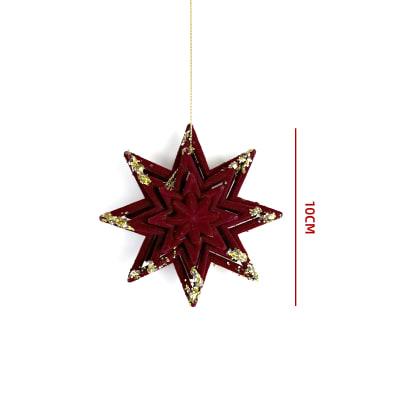 ADORNO ARBOL NAVIDAD ESTRELLA 8 PUNTAS BURDEO 10 CM1
