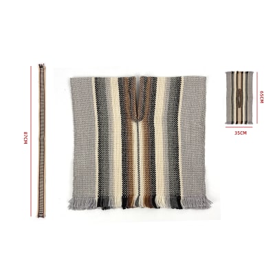 SET DE MANTA HUASO LANA GRUESO 60*35CM+TRARILONCO CINTILLO MAPUCHE 87CM1