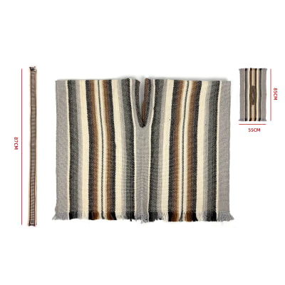 SET DE MANTA HUASO LANA GRUESO 85*55CM+TRARILONCO CINTILLO MAPUCHE 87CM1