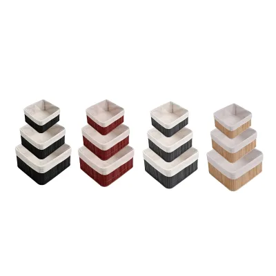 SET CANASTOS ORGANIZADORES BAMBU 3 PIEZAS 25X25X12CM / 20X20X10CM / 15X15X8CM1