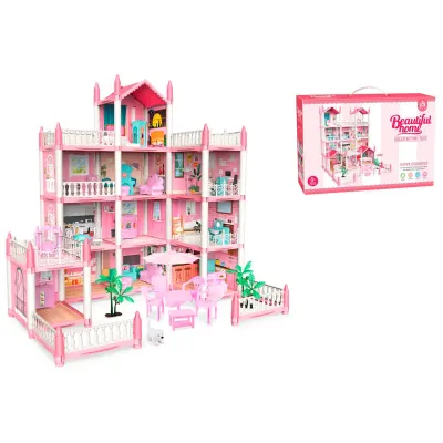 CASA DE MUÑECAS 4 PISOS CON ACCESORIOS1