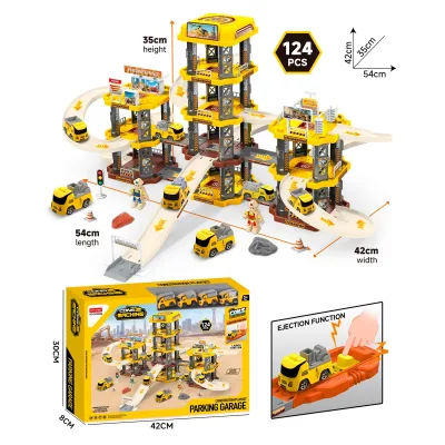 SET GARAJE CONSTRUCCION CON PISTA Y VEHICULOS 124PCS1