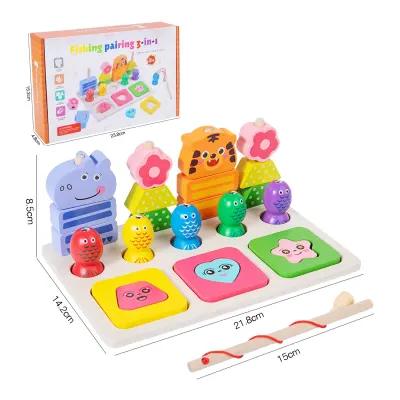 JUEGO DIDACTICO DE PESCA Y ENCAJE 3 EN 11