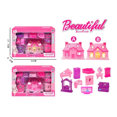 CASA DE MUÑECAS MINI CON MUEBLES Y ACCESORIOS1
