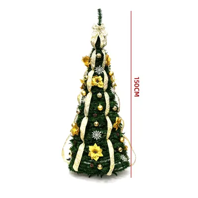ARBOL ARMABLE CINTAS DORADAS 150CM1