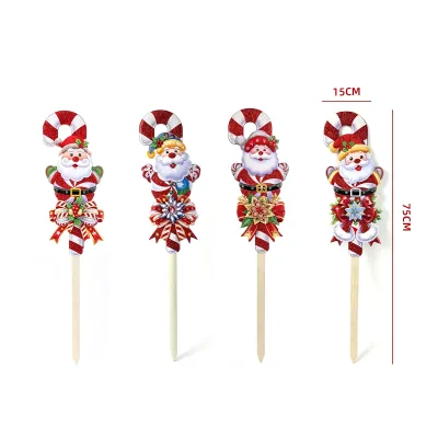 ADORNO ESTACA NAVIDAD JARDIN 74X15CM1