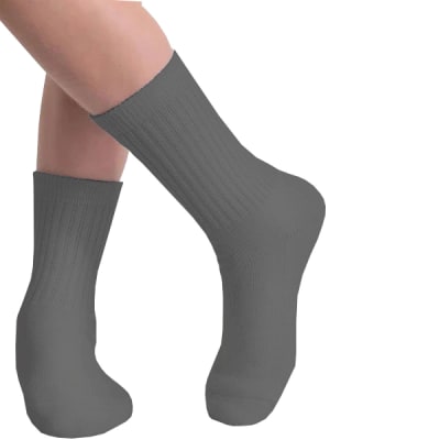 CALCETINES ESCOLAR CORTO COLOR GRIS ACRILICO TALLA 5-6 | 12 UNID1