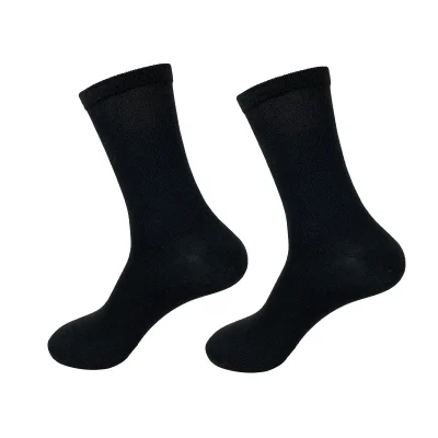 CALCETINES DE MUJER CORTE MEDIO LISO NEGRO | 12 UNID1
