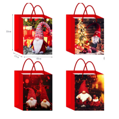 BOLSA DE REGALO NAVIDAD VIEJO PASCUERO 55X40X15CM | 12 UNID1