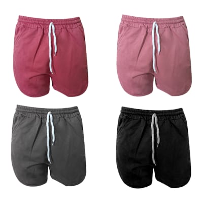 SHORT DE MUJER COLOR LISO AJUSTE ELASTICADO | 12 UNID1