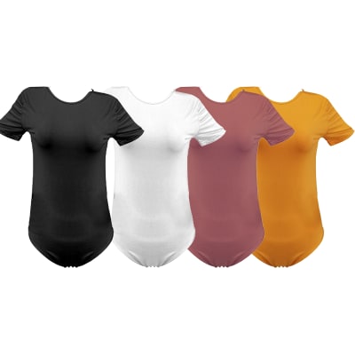 BODY DE MUJER CON MANGA CORTAS COLOR LISO | 12 UNID1