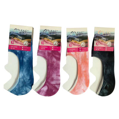 CALCETÍNES DE MUJER INVISIBLE TIE DYE TALLA UNICA | 12 UNI1