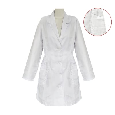 DELANTAL BLANCO MUJER ACINTURADO S-M-L-XL-2XL-3XL1