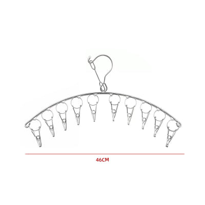COLGADOR ROPA  CURVO CON PINZAS METALICAS 46cm1