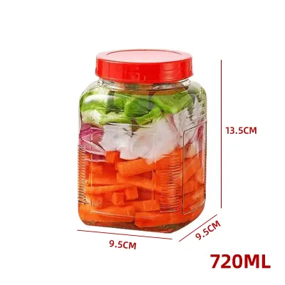 FRASCO DE VIDRIO  CON TAPA PLASTICO  9,5X9,5X13,5CM1