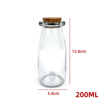 FRASCO DE VIDRIO CON TAPA DE CORCHO 200 ML1