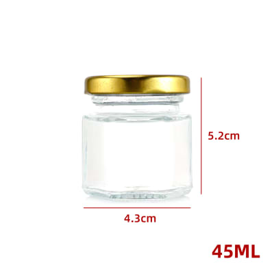 FRASCO VIDRIO LISO TAPA METÁLICA 45 ML1